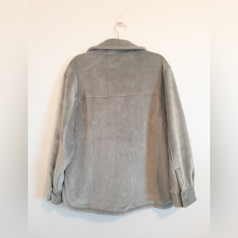 NWT Abercrombie Velvety Corduroy Snap Front Shirt Jacket Mint Stone Size M - Picture 4 of 8